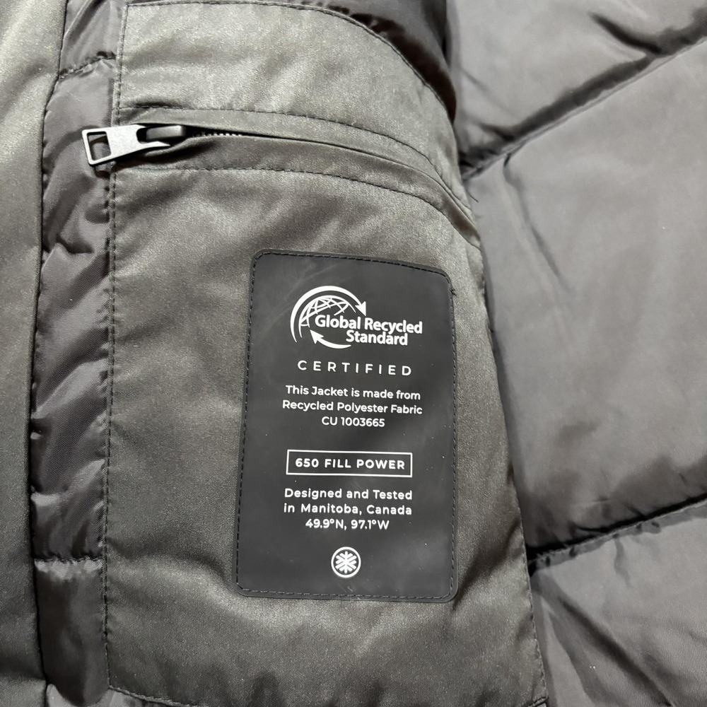 Mondetta MPG 650 Down Parka Jacket Mens Medium Black Long Hooded Puffer Coat - Picture 6 of 15